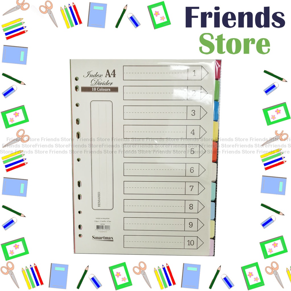 Smartmax - 11-hole A4 Paper Index Dividers  (10 Colours) SM710（索引顏色隨機發放）