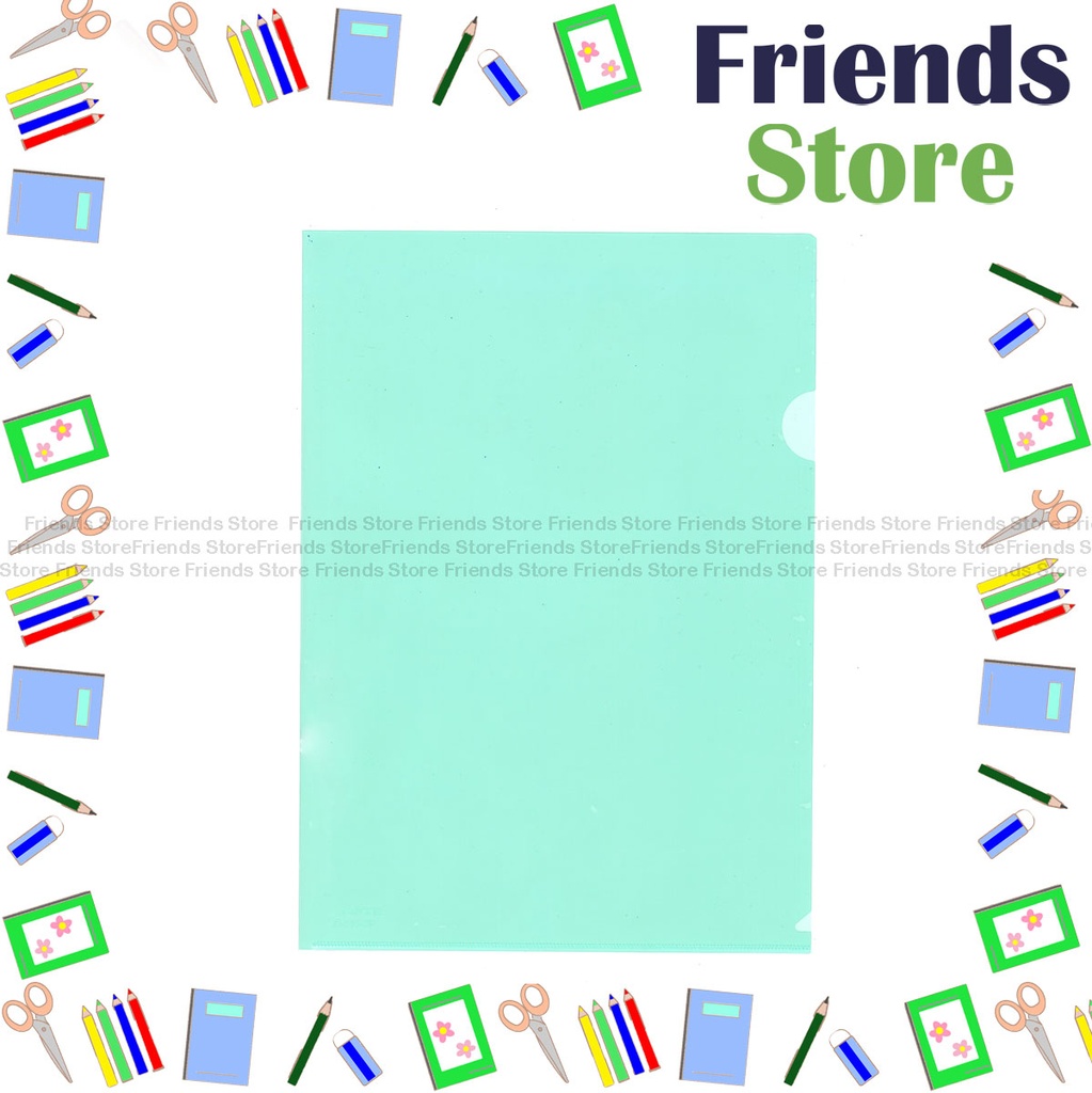 Godex - A4 L shape single layer clear file/ Green color