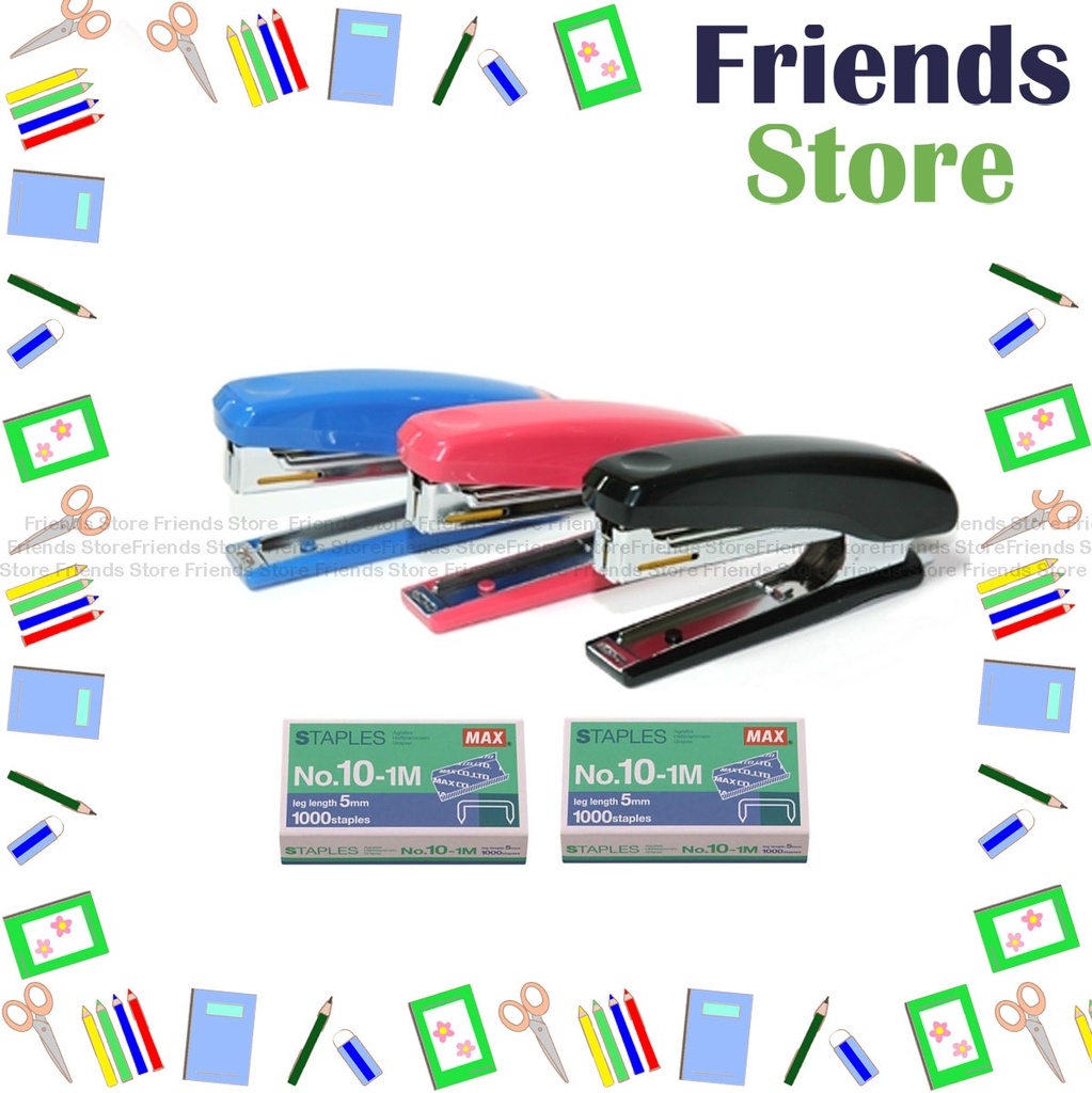MAX - HD-10D Stapler with Staples[Combo](Random Colour distribution)Old/New version randomly distributed.