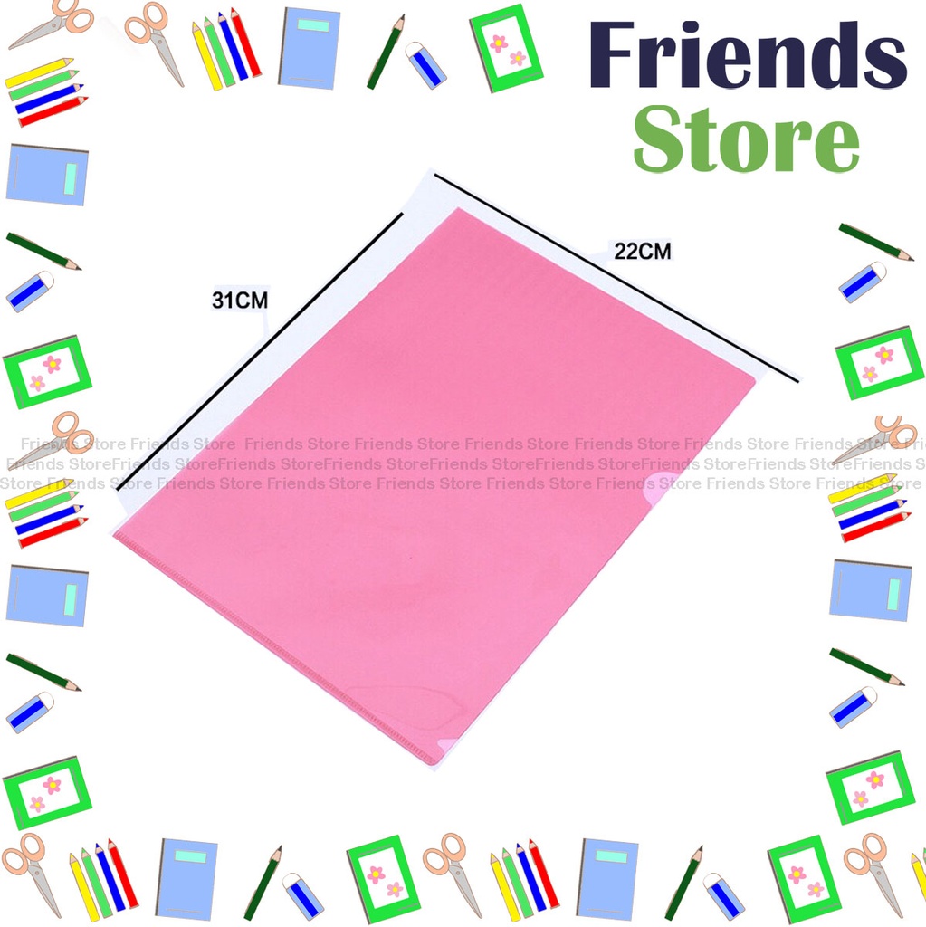 Godex - A4 L shape single layer clear file/Pink color