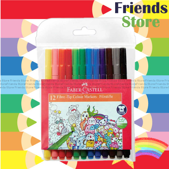 FABER CASTELL - 155412 Fibre tip color Markers 12 colors
