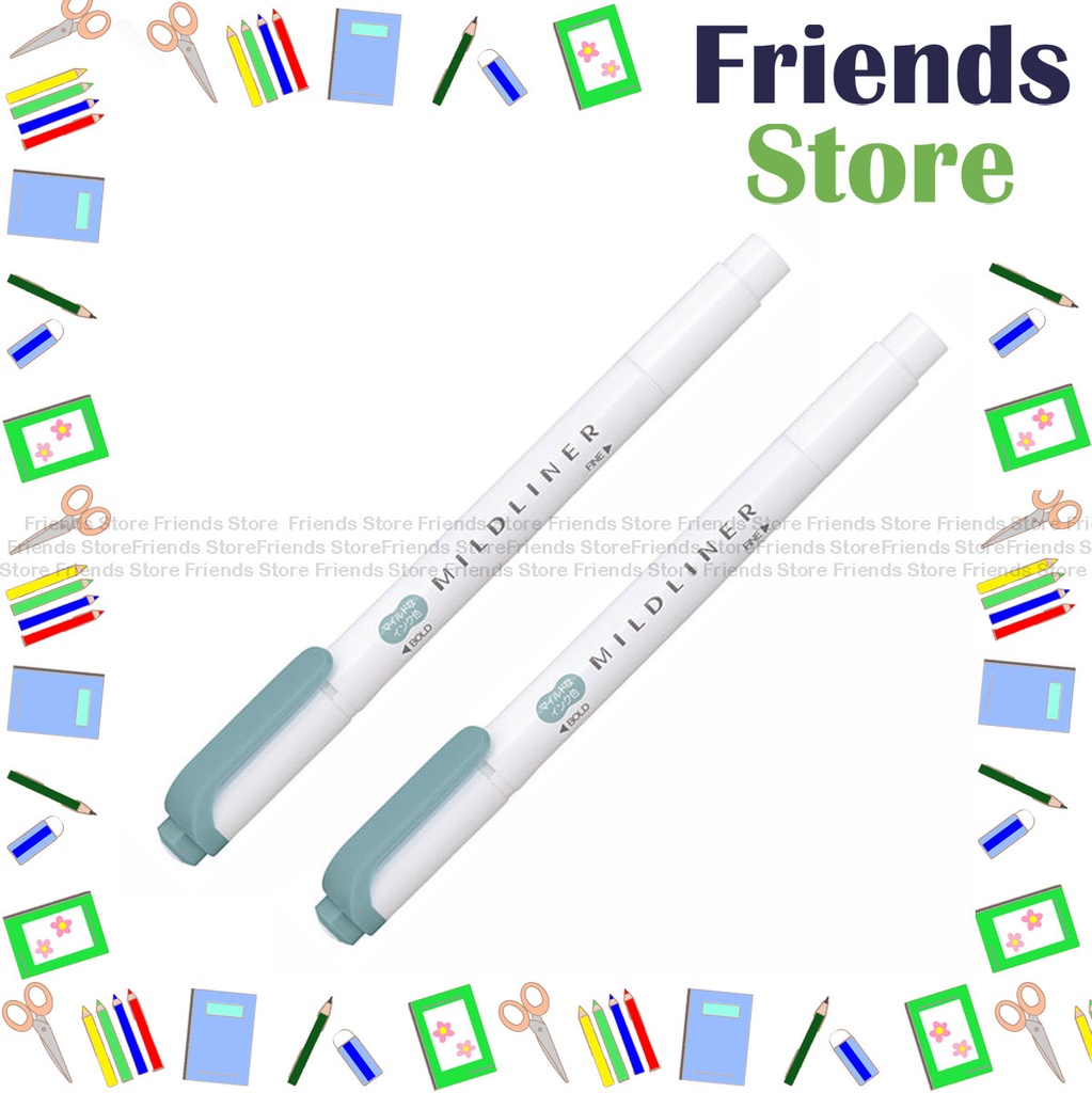 Zebra 斑馬牌 - Double Sided Flexible Highlighter Pen - MILD SMOKE BLUE 灰藍色- WKT7-MSB X 2