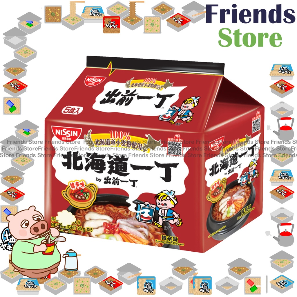 Nissin - Demae Iccho - Hokkaido Wheat Flour Korean Shin Flavour Instant Noodle (95g X 5)  韓辛味