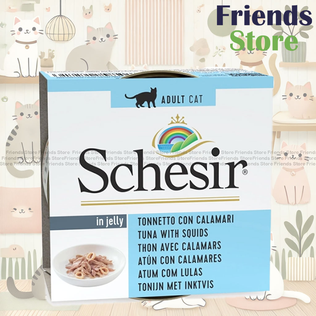 Schesir - 271 Natural Grain Free Tuna Squid Canned 85g Growing Healthy Canned Cat Food