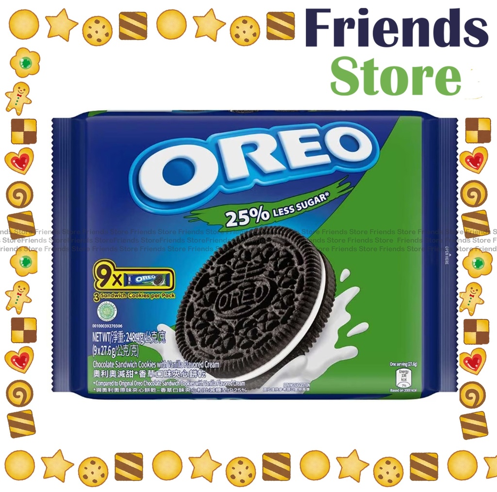 Oreo - 夾心餅乾 減甜*香草雲呢嗱味 248.4克 (27.6克 X 9)   (包裝隨機發放)