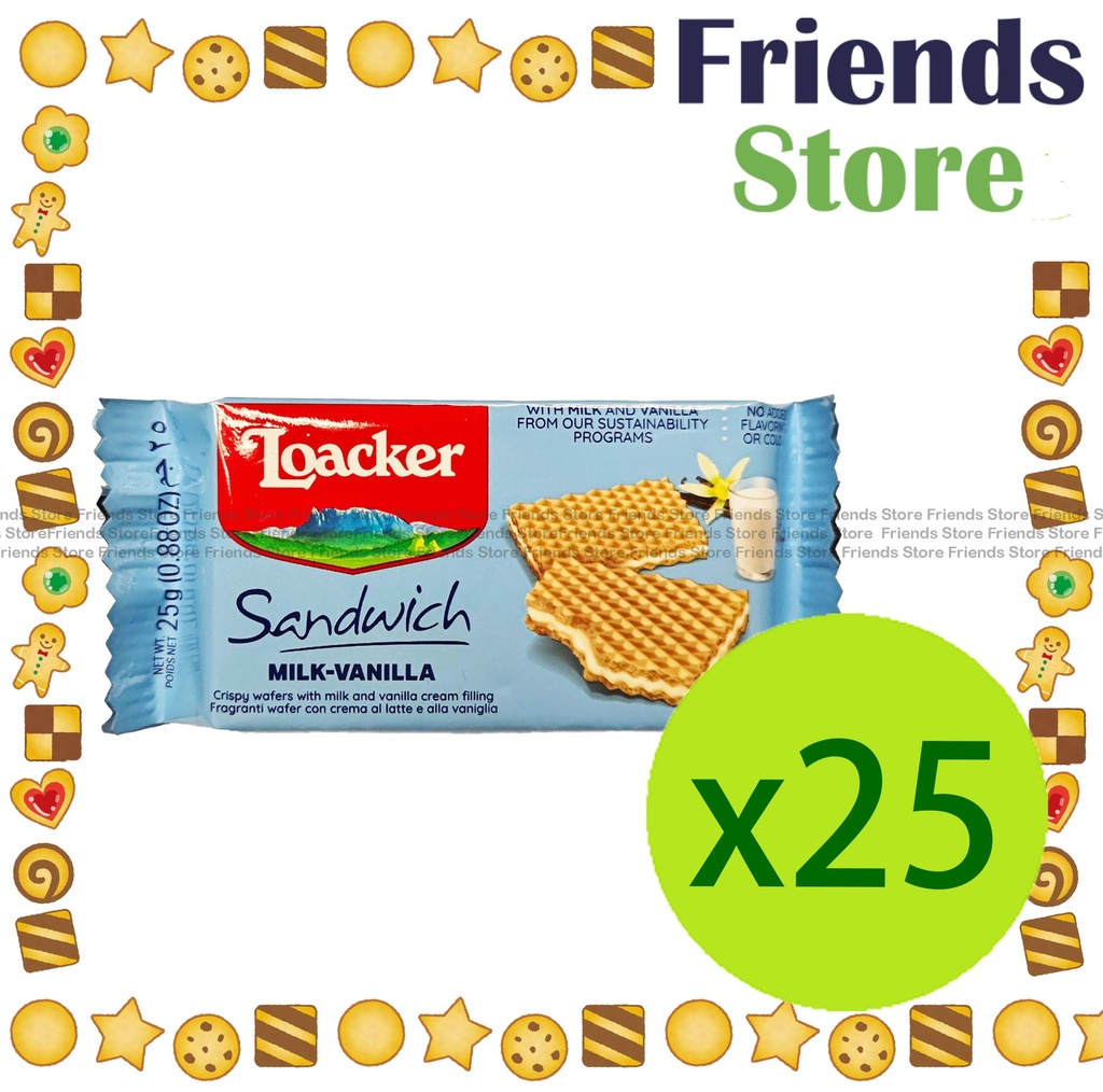 Loacker - [Full Case](Family Pack) Sandwich Milk Vanille (25g x 25)