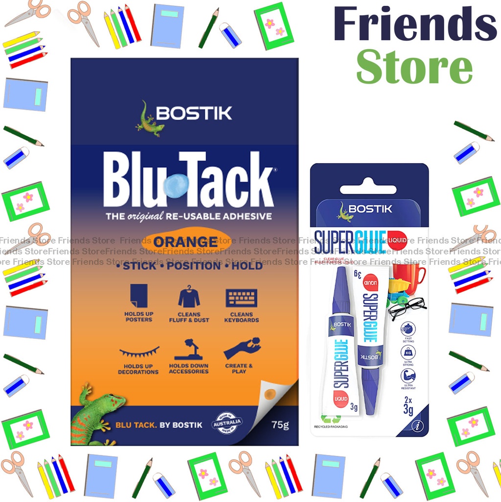 Bostik - Blu-Tack 75克寶貼萬用膠 - 螢光橙 (優惠裝加送超能膠3克x2)