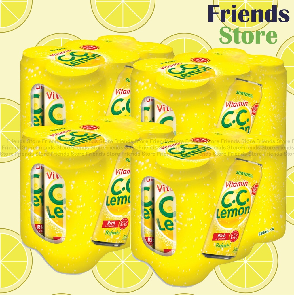 三得利 - [原箱] 罐裝 C.C. Lemon 氣泡檸檬飲料 (320毫升 X 6 X 4)