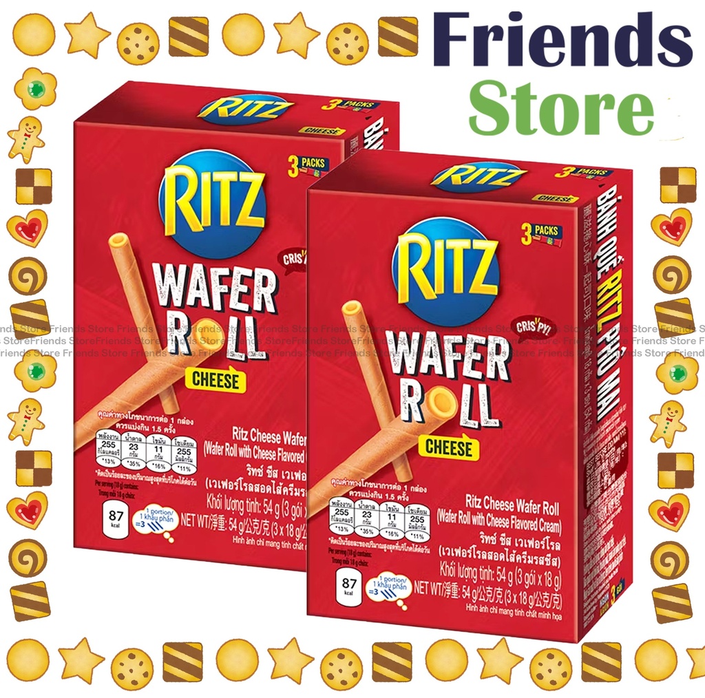 RITZ - Cheese Wafer Roll (Wafer Roll w/ Cheese Flavoured Cream) (18g X 3) X 2  (PKG Randomly Dist.)