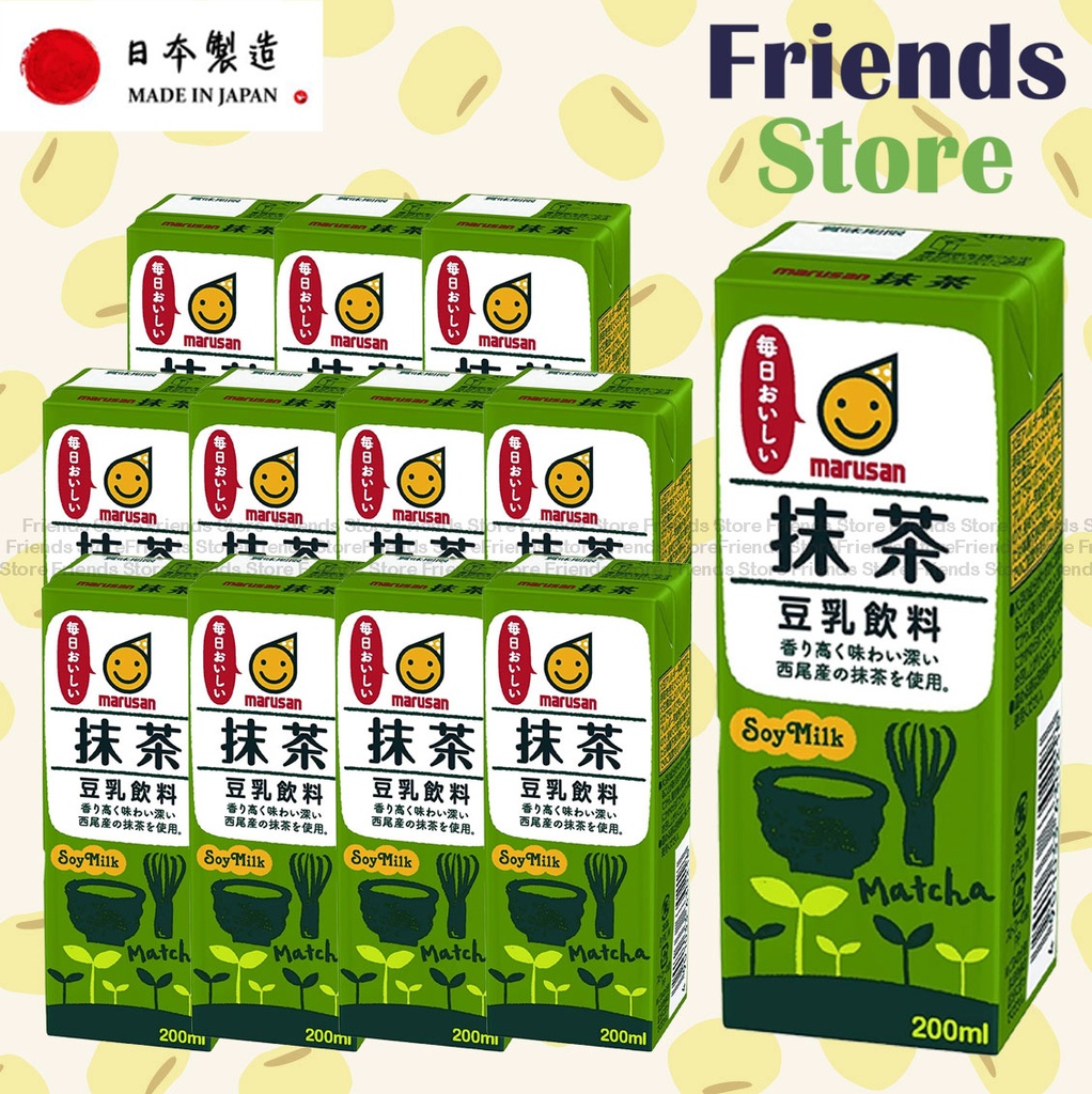 marusan - 丸山 <迷你裝> 抹茶豆乳飲品 (200毫升 X 12) 最佳飲用日期:2025年11月1日或之後