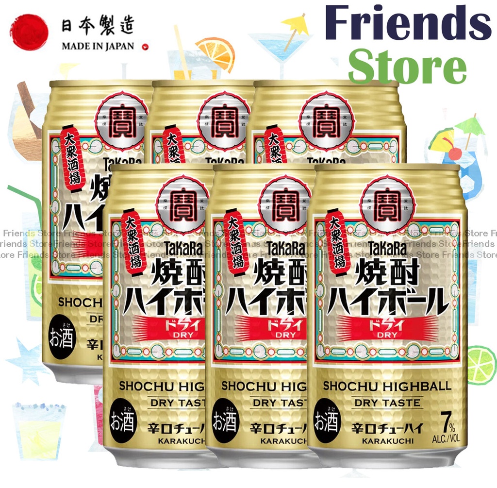 Takara - 日本 燒酌梳打 DRY 飲品 (350毫升 X 6)  新舊包裝隨機發放