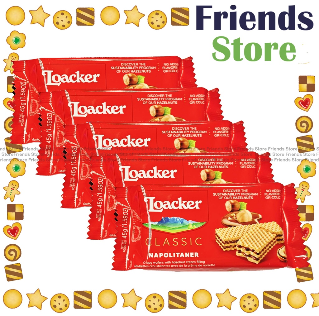 Loacker - 萊家 榛子威化餅 (紅色) (45克 x 5包)