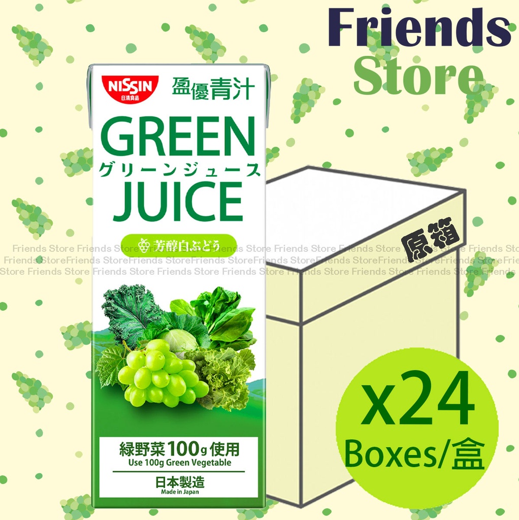 Nissin - [Full Case] 盈優 Green Juice Green Grape (200ml X 24)