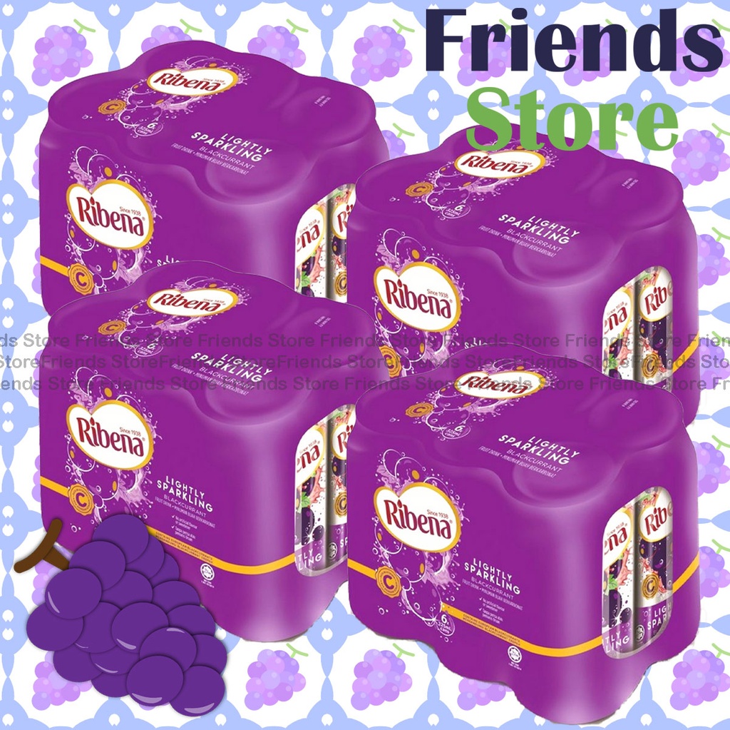 Ribena - [Full Case] (罐裝)  Sparkling Blackcurrant Fruit Drink (320ml X 24)