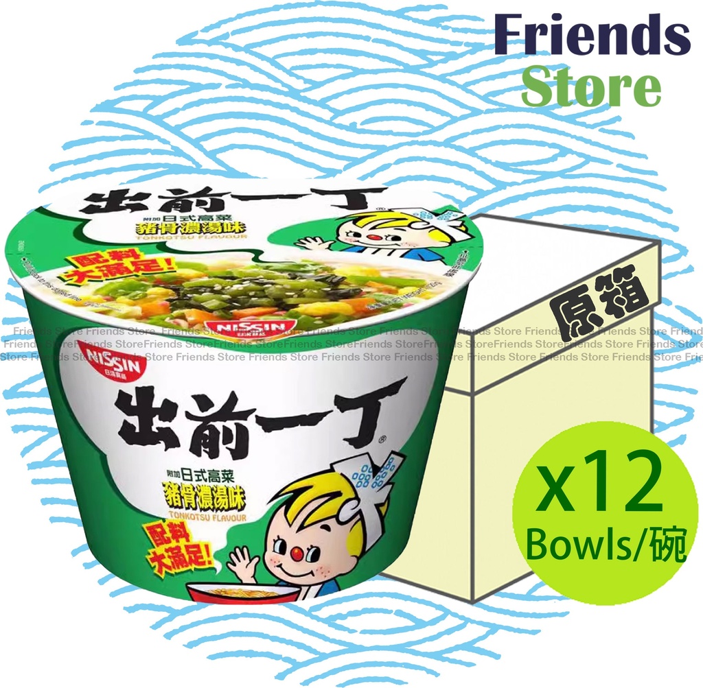 Nissin - [Full Case] Demae Iccho <Bowl碗麵> Noodles Tonkotsu Flavour (120g X 12)