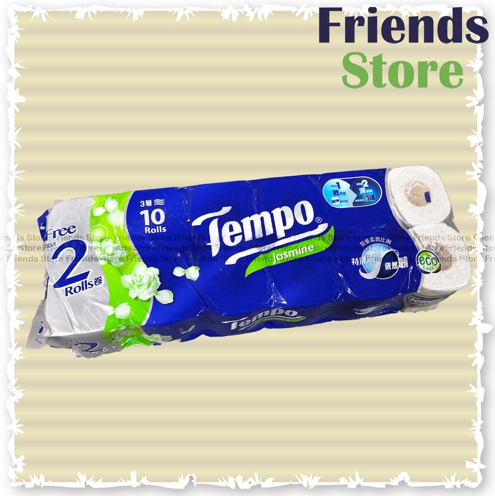Tempo - 3 Ply Tissue Rolls (Jasmine茉莉花味) 12Rolls/Pack   (packing randomly distributed)