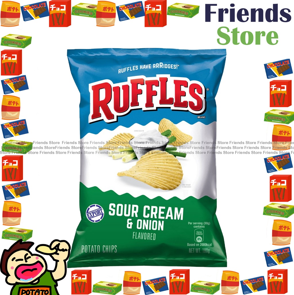 LAY'S - Ruffles Sour Cream & Onion Potato Chips (180g X 1)BBD: SEP 2025
