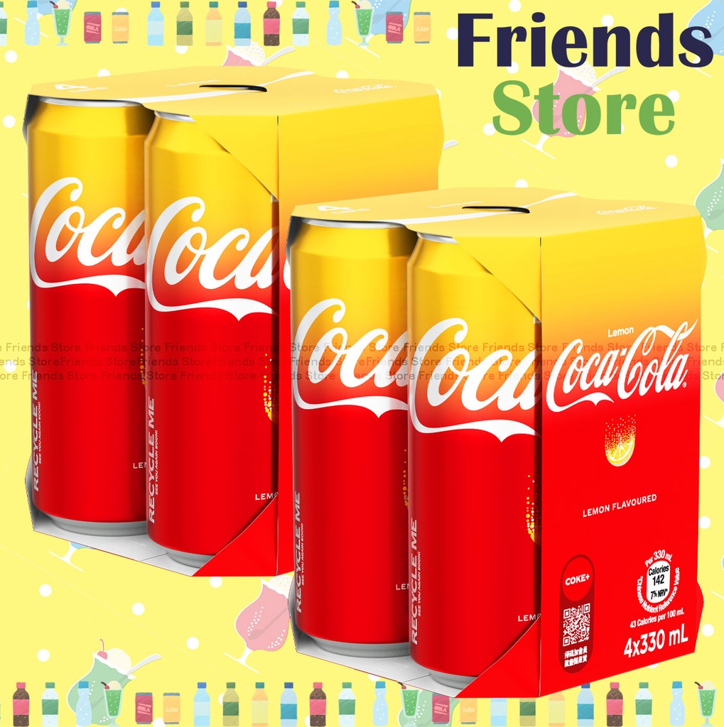 Coca-Cola - Tall Can Lemon Coca Cola (Lemon Flv.) Sparkling Beverage (330ml X 4 X 2)