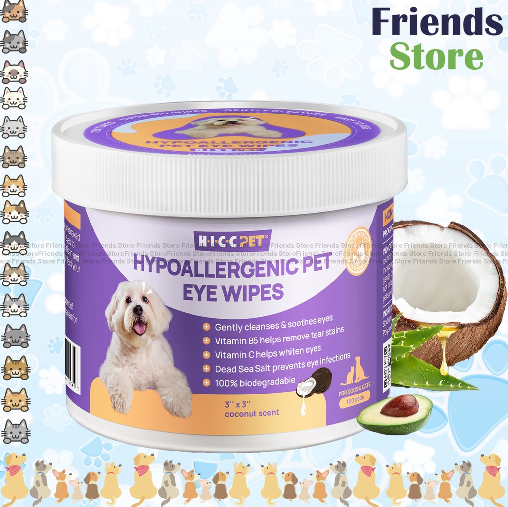 HICC PET - Hypoallergenic Pet Eye Wipes (Coconut Scent) 100pcs