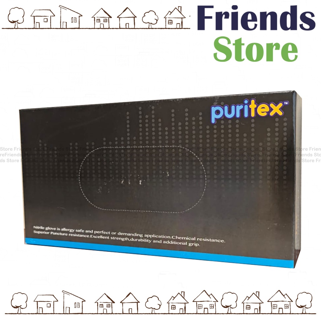 Others - Puritex - Nitrile Powder Free Gloves (Non Sterile Examination Glove) 100pcs/box ; L Size/Blue