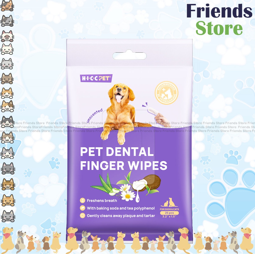 HICC PET - Pet Dental Finger Wipes  (Uncented) 25pcs