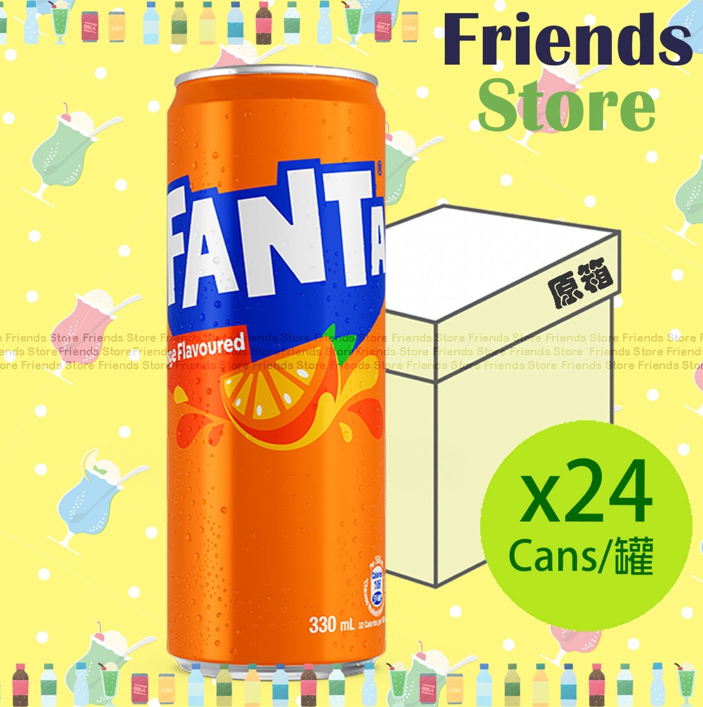 Fanta - [Full Case] "Tall Can"  Orange Flv Soft Drink (330ml X 24)New/Old packing randomly dist