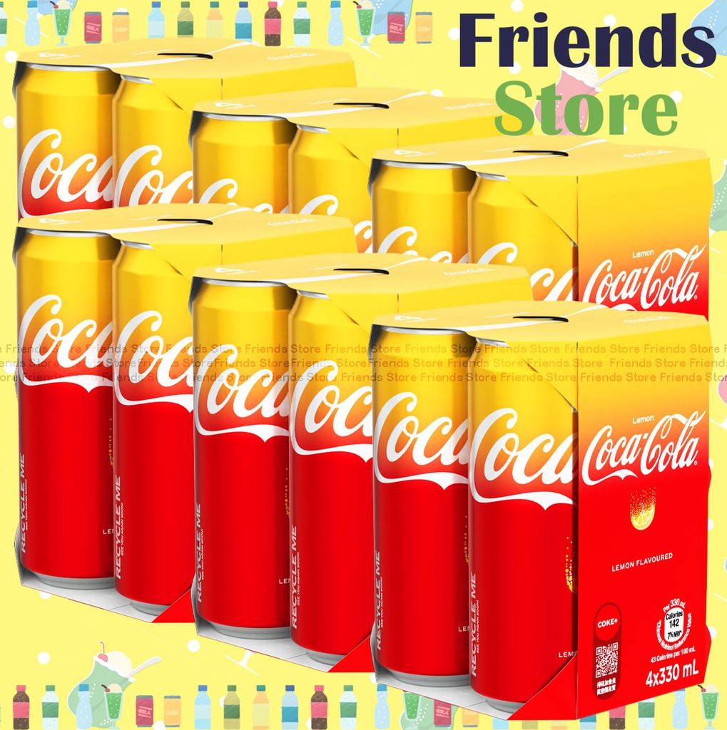 Coca-Cola - [Full Case] "Tall Can" Lemon Coca Cola (Lemon Flv.) Sparkling Beverage (330ml X 4 X 6)