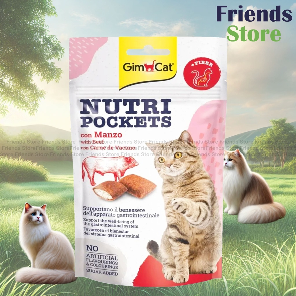 GimCat - 牛肉味麥芽去毛球貓脆脆夾心 60克