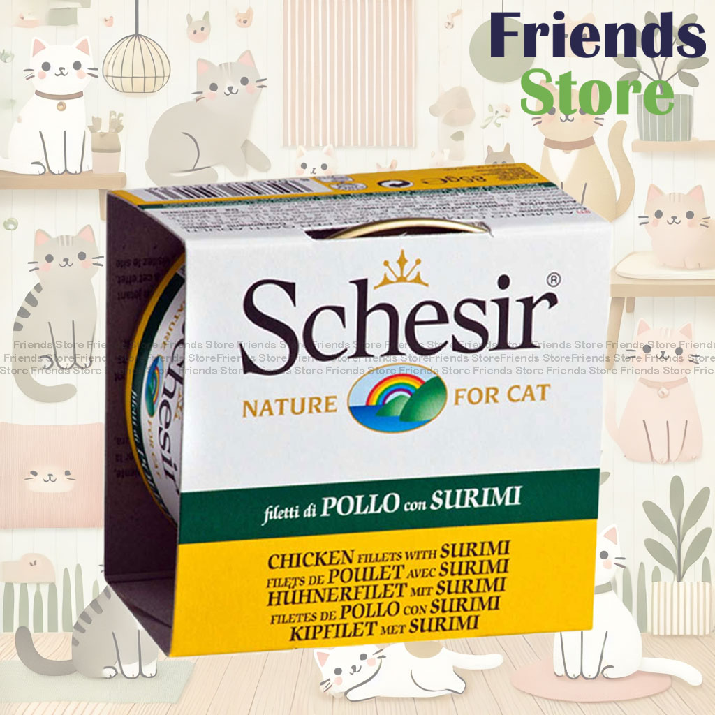 Schesir - 雪詩雅 161 全天然 雞肉絲 蟹肉飯 貓罐頭85g 全方位保健 貓罐頭