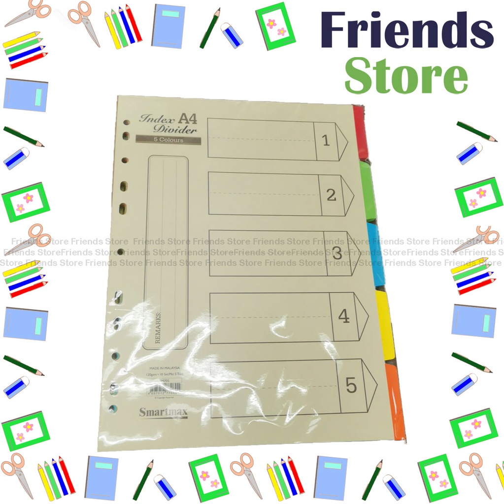 Smartmax - 11-hole A4 Paper Index Dividers  (5 Colours) SM705（索引顏色隨機發放）