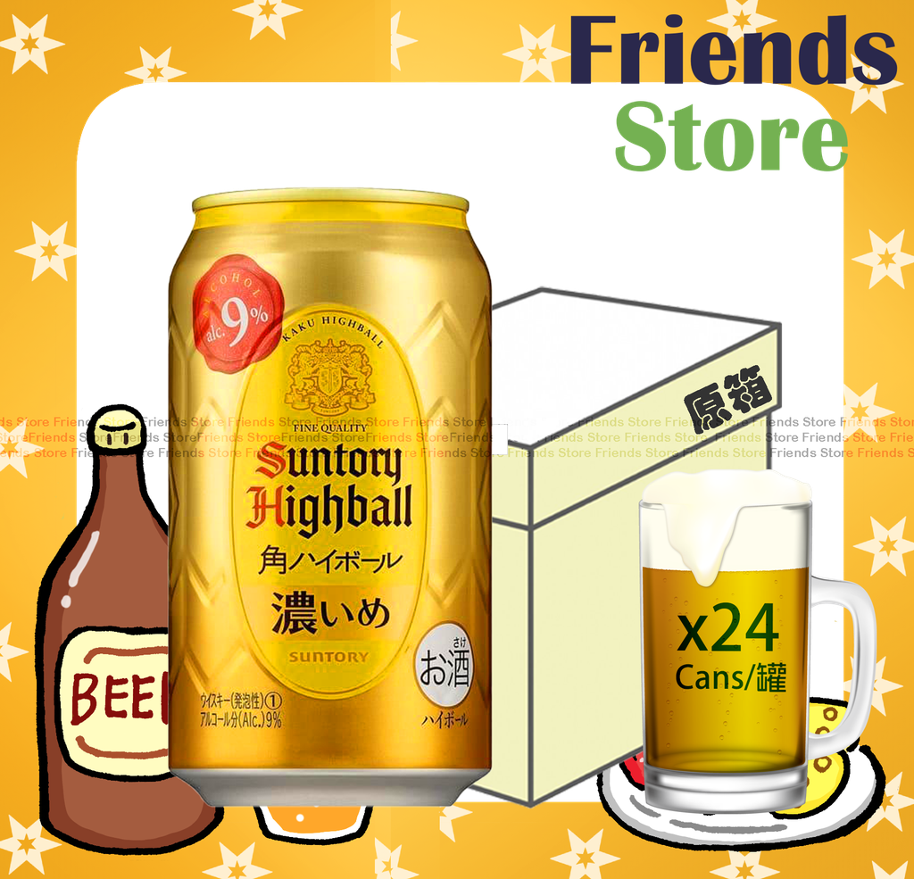 三得利 - [原箱] 角球 Highball雞尾酒 飲品 (金色罐) (加冰的威士忌) strong濃9% (350毫升 X 24)