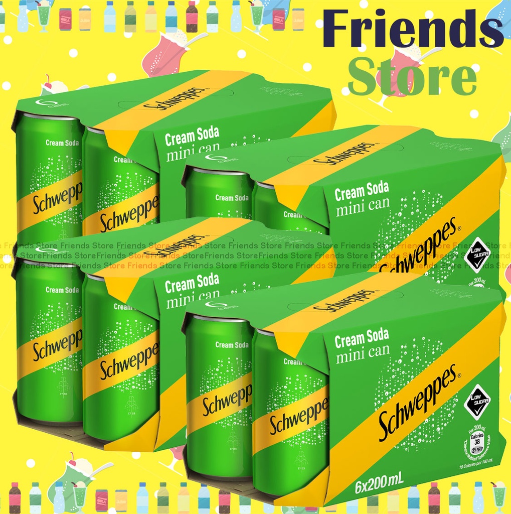 玉泉 - [原箱] 迷你罐裝 忌廉味汽水 (低糖) 飲品  (200毫升 X 6 X 4)
