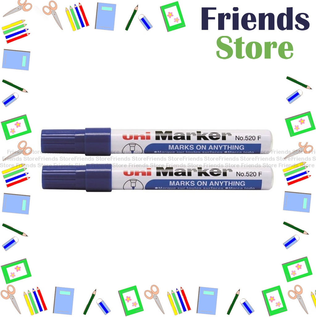 uni Mitsubishi Pencil - Permanent Marker 520F Blue [2pcs]