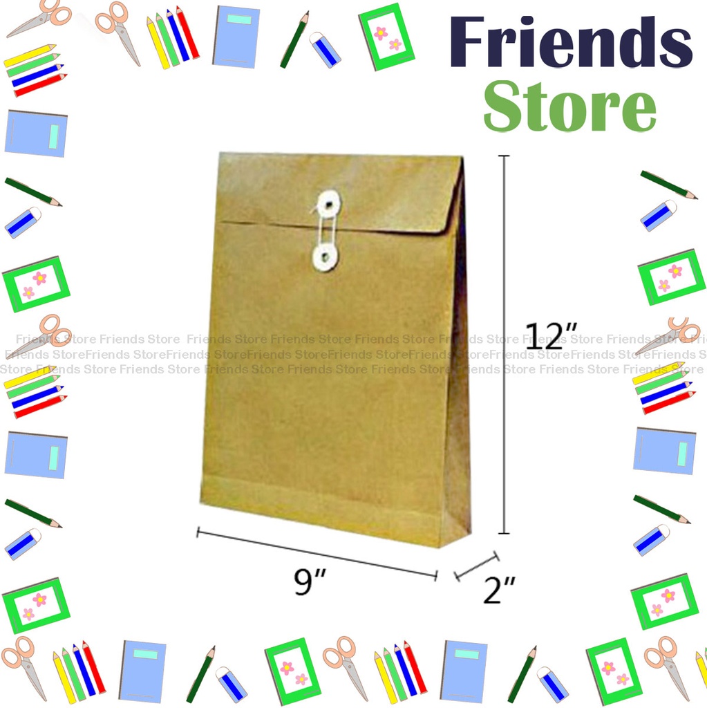 9"X 12"+2  Kraft Paper Bag  (10/pack X 2)