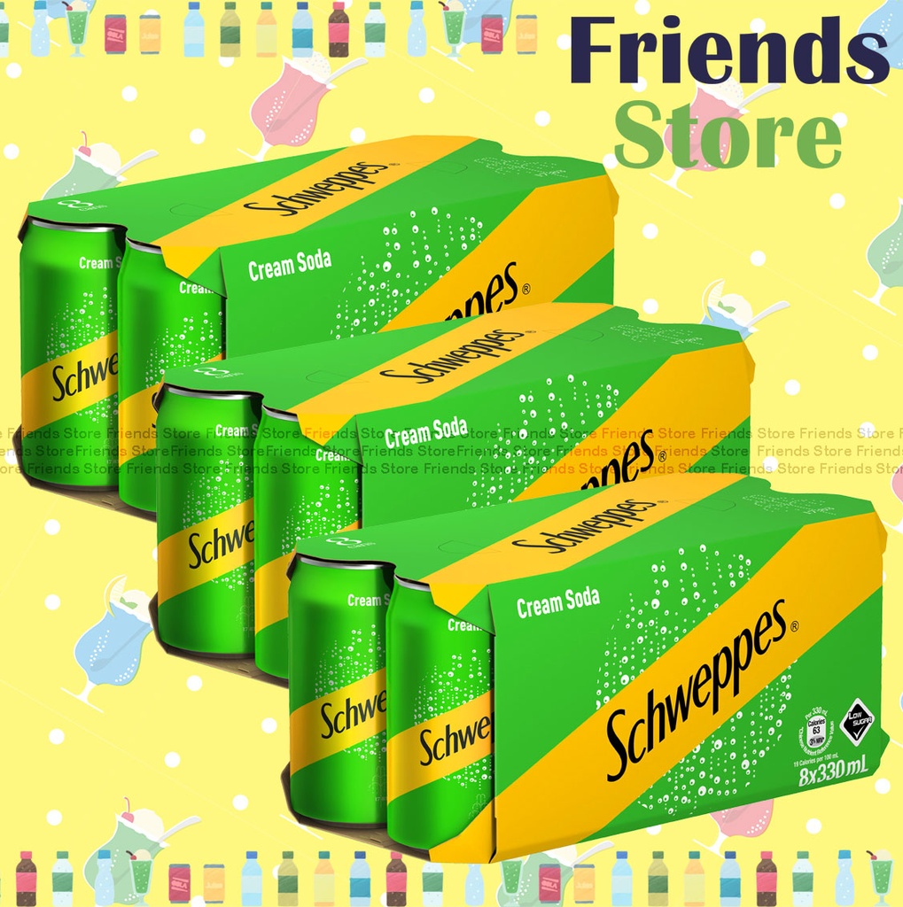 Schweppes - [Full case] Canned Cream Soda (330ml X 8 X 3) New/old packing randomly distributed