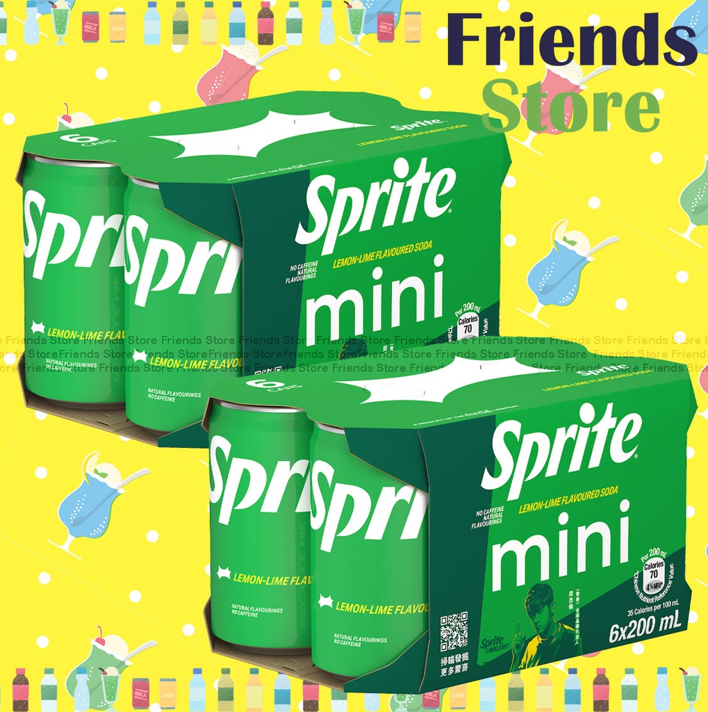 Sprite - Lemon and Lime Flavoured Soda [Mini can] (200ml X 6 X 2) New/old packing randomly distrubuted