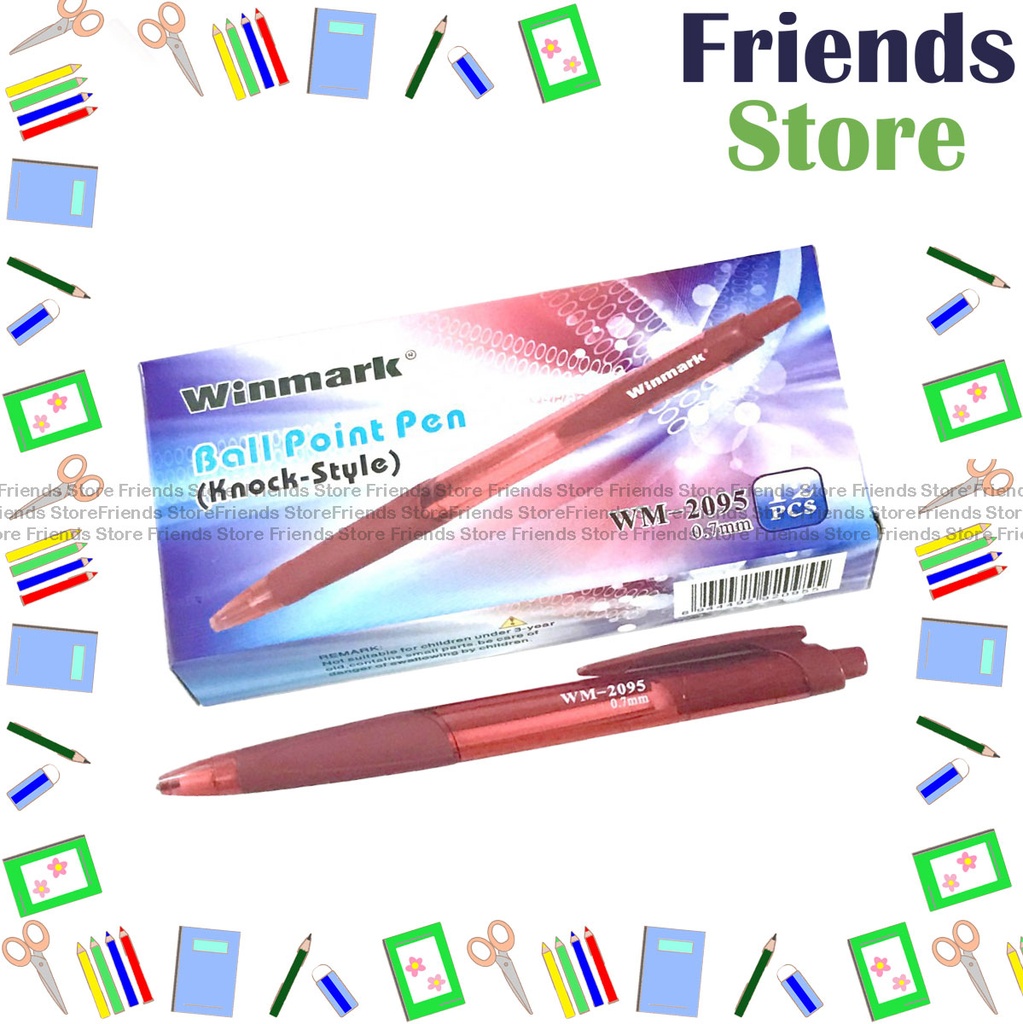 Winmark - 按掣原子筆 WM-2095 (0.7mm / 紅色) [12支/盒]