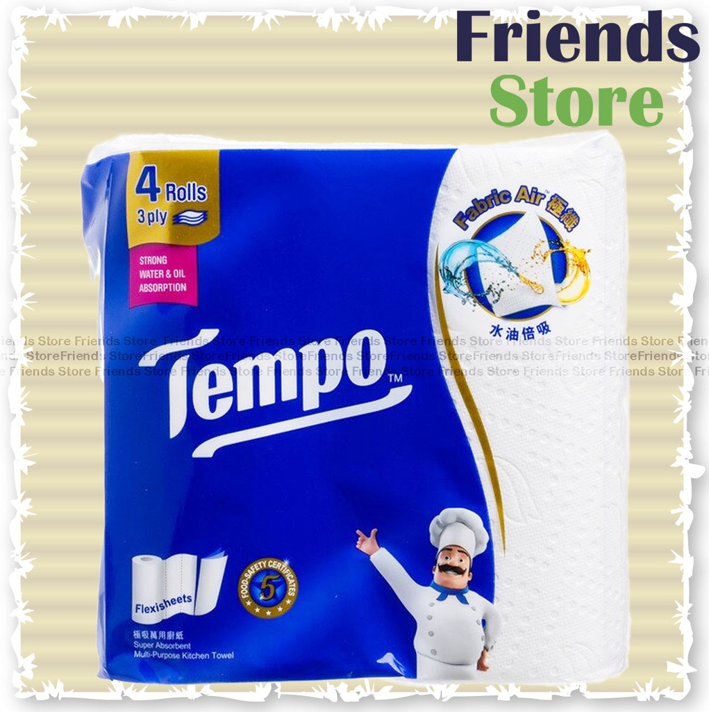Tempo - Super Absorbent Multi-Purpose Kitchen Towel- 4 rolls 4S