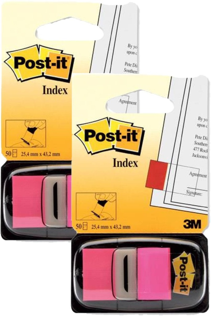 3M™ - Post-it 680-21 彩色旗仔 (螢光粉紅色) [2本]