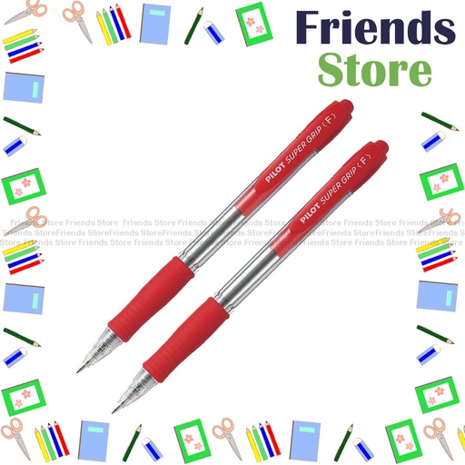 [124002B] PILOT - 百樂牌 Super Grip 10R 按掣原子筆 0.7mm (BPGP-10R-F-R) 紅色 X 2