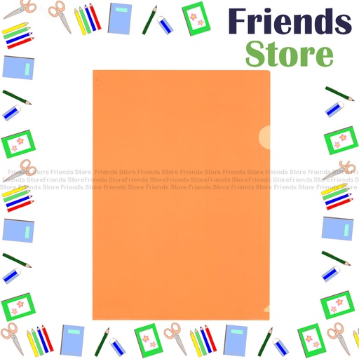 [LFA8] Godex - A4 L shape single layer clear file/Orange color