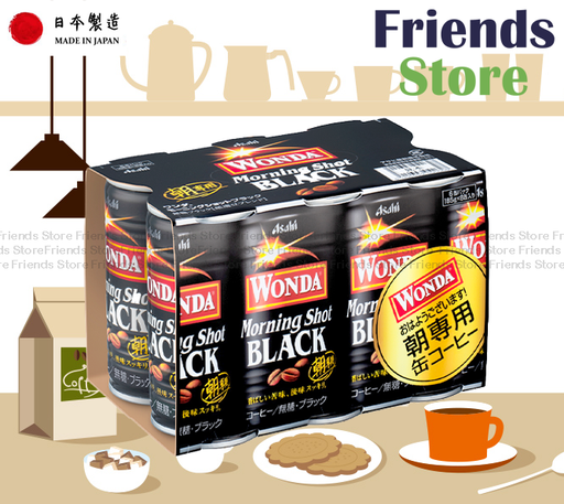 [4126L5S] 朝日 Asahi - Wonda Black 無糖黑咖啡 (185克 x 6)   (平行進口)