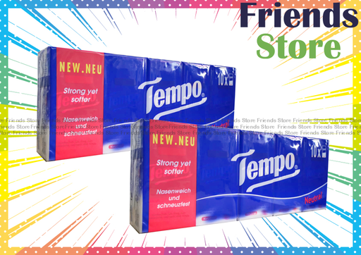 [13031FA] Tempo - Regular Neutral Handkerchiefs (8s/bag X 10 X 2)   (packing randomly distributed) 長紙巾 天然無味