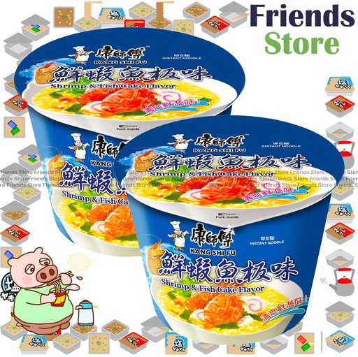[4000967A] 康師傅 - [碗裝] 鮮蝦魚板味 碗麵 (101克 X 2)
