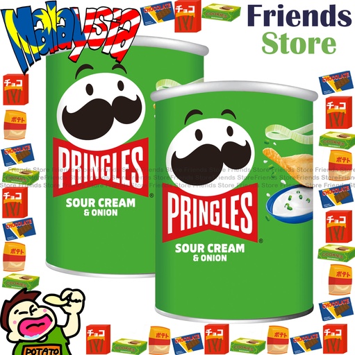[4im1A] PRINGLES - Chips (Sour Cream Onion Flavour 綠色小罐裝) 48g X 2  (Dealer's Goods of HK)
