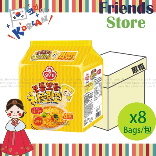 [400089NF] Ottogi - [Full Case] Korea Cheese Ramen (4Bag-packed) (111g X 4 X 8)