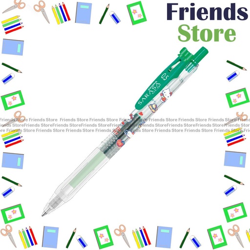 [124006HKD] Zebra 斑馬牌 - 日本製 限定版 Sarasa 0.5mm Hello Kitty 按掣啫喱筆 (JJ15-HK-G) 凱蒂貓 綠色 X 1
