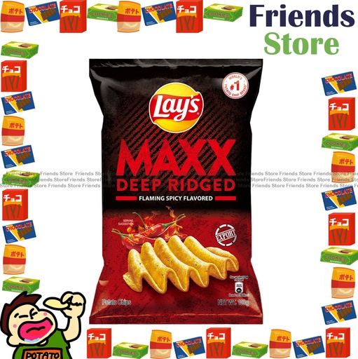 [4007633B9A] LAY'S - Maxx Deep Ridged Flaming Spicy Flavored Potato Chips (100g X 1)BBD:JAN 2026