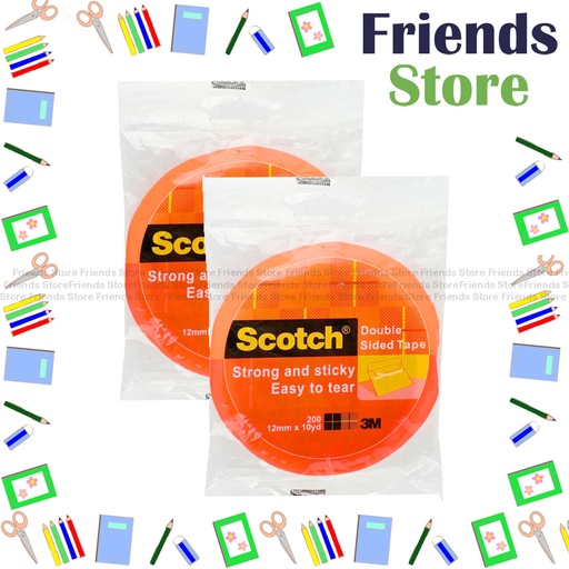 [111566] Scotch - Double Sided Tape with liner 12mm x 10yd 200 [2rolls]