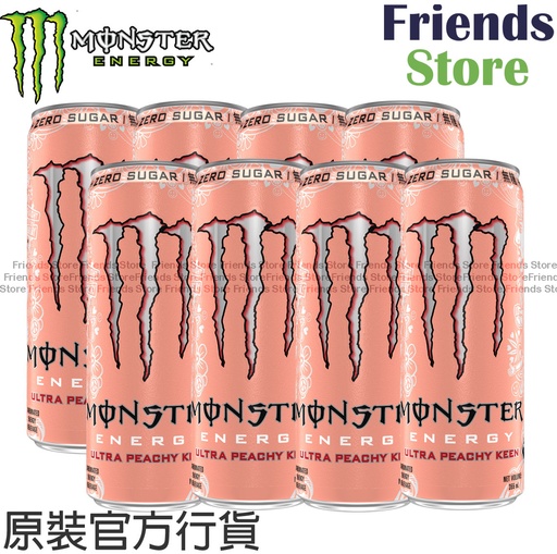 [400150_pink2] MONSTER - 香港行貨 - 魔爪超越蜜桃閃耀碳酸能量飲料 (355毫升 X 8)